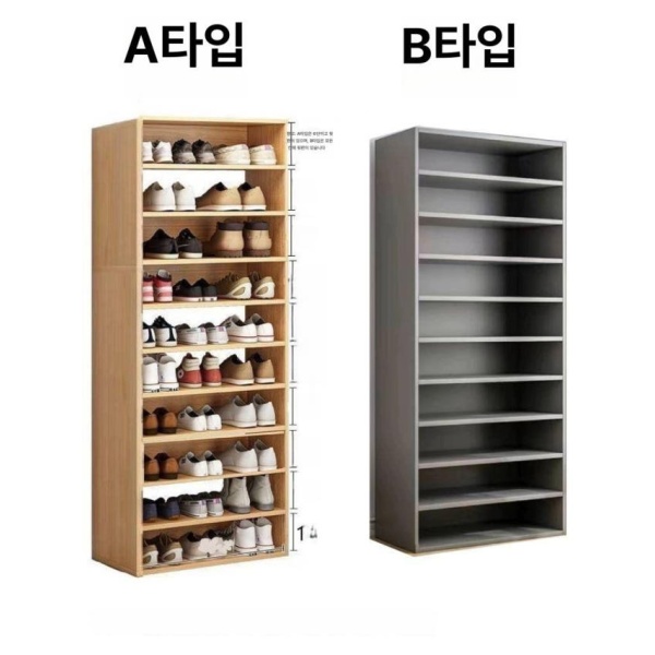 프리미엄 대형 헬스장 오픈형 신발 정리대 수납장 키큰 스타일 A 60 24 180 라이트월넛 스타일 A 26 24 120 라이트월넛 - 상세 이미지 5