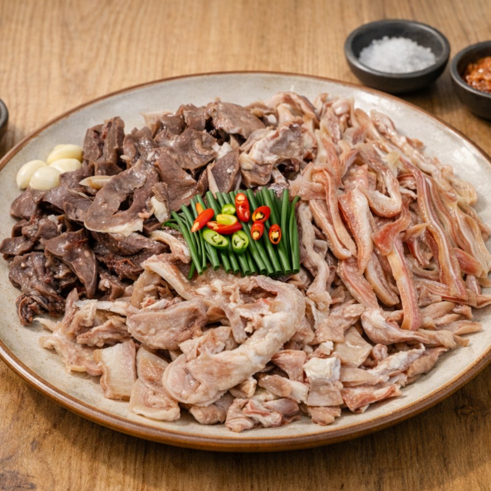 국내산 삶은 돼지머리고기 오소리감투 염통 소창 머릿고기수육 돼지국밥 순대국 재료 1kg 이미지 4