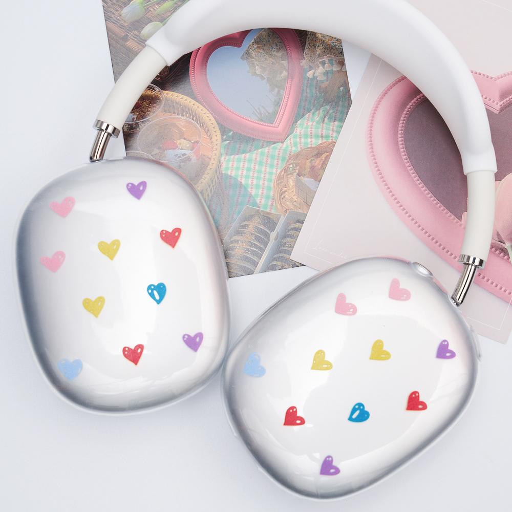 우먼스9999 에어팟맥스 케이스 커버 Airpods Max 하트 투명 이어컵 완벽 호환 - 상품 이미지