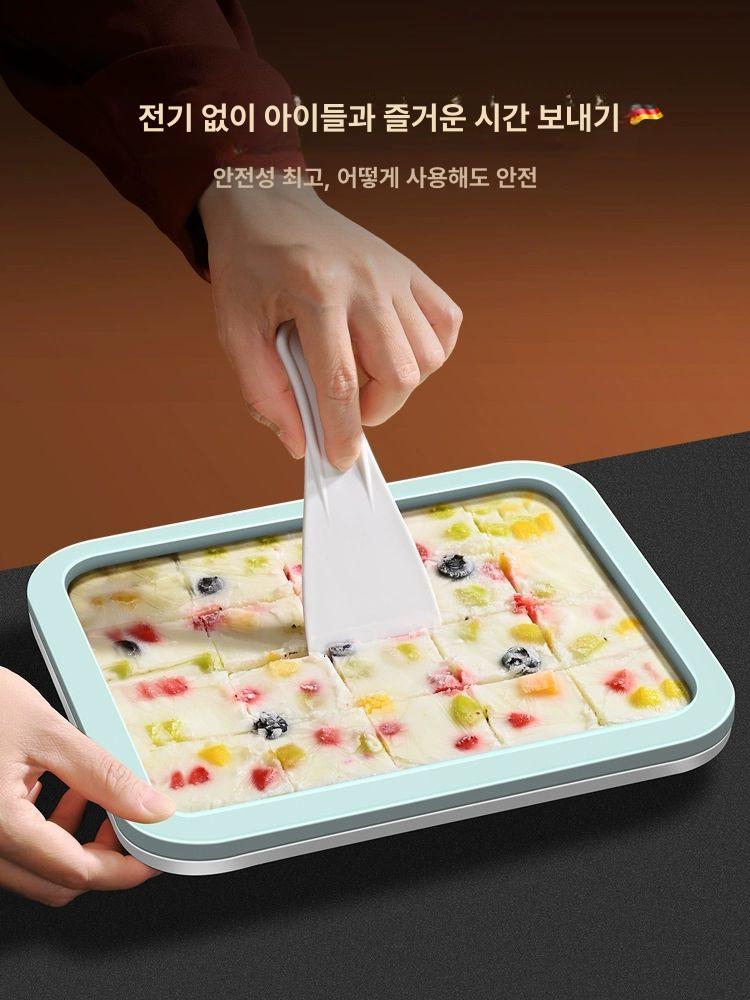 가정용 철판아이스크림 메이커 만들기 플레이트 간식 사각형 화이트 - 상세 이미지 4