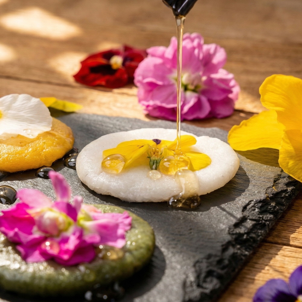 싸리재 알록달록 화전 만들기 세트(반죽100g 4봉+식용꽃) 화전놀이 체험 천연재료 이미지 3