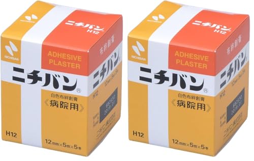 니치반 병원용 반창고 12mmX5m H12 고정력 천 재질 튜브 고정 고무계 점착제 (X2)