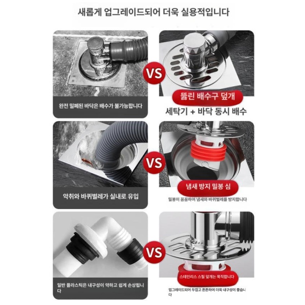강력 배수구 냄새차단 역류방지 세탁기 덮개 베란다 악취제거 1개 세탁기 1개 - 상세 이미지 2