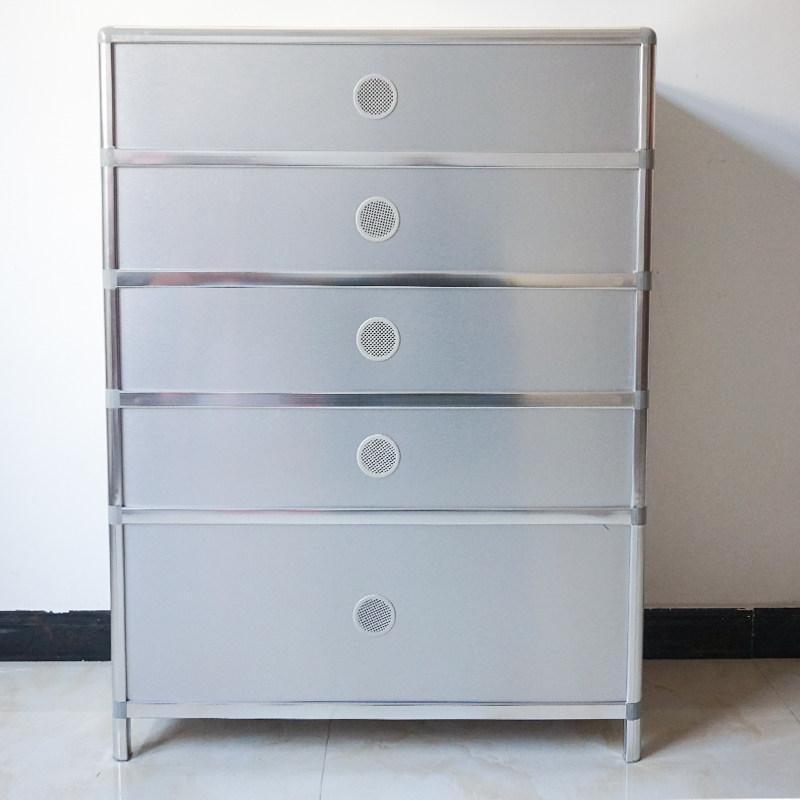 수납장 철제 신발장 숙소 스테인리스 헬스장 작업화 키큰 헤어라인 실버 6단 65 x 35x130 조립 필요 - 상세 이미지 5