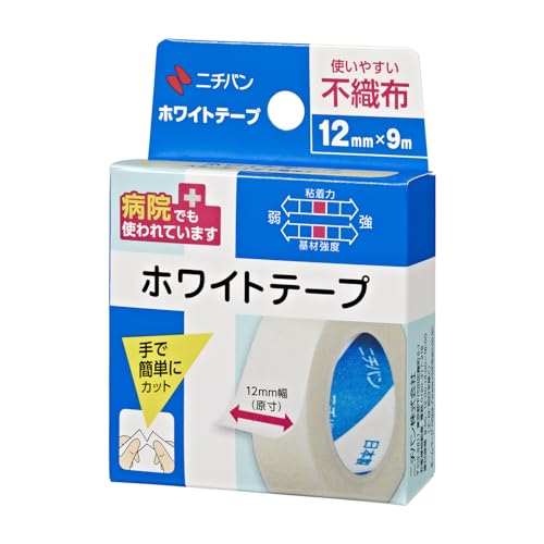 니치반 화이트 테이프 12mm 폭 9m 권 1롤