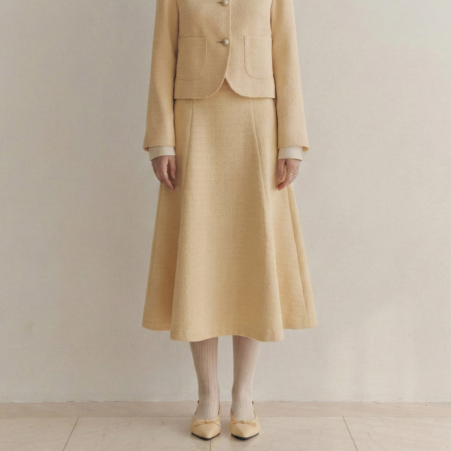 [제로스트릿][4컬러] 크리미 트위드 롱 스커트 CREAMY TWEED LONG SKIRT - 상세 이미지 4