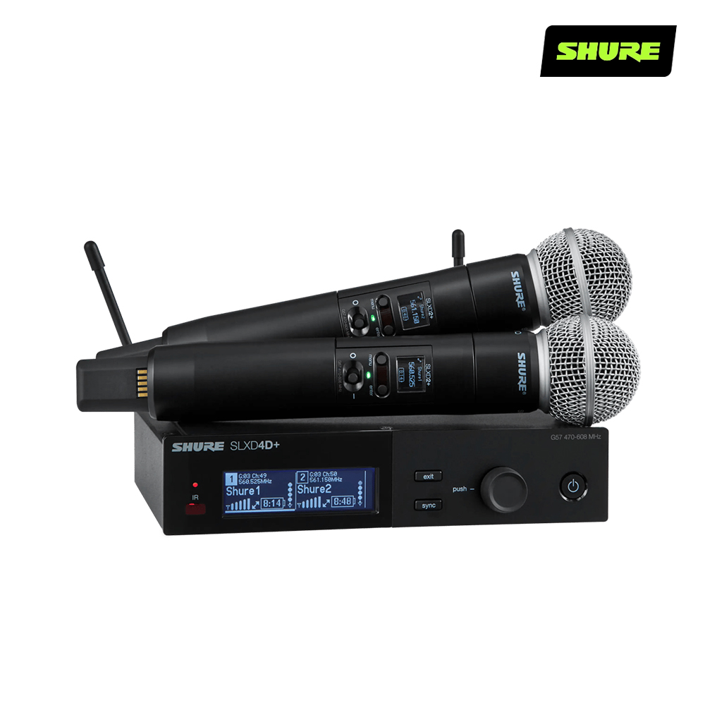 SHURE SLXD24D+/SM58 슈어 2채널 무선 핸드 마이크 세트 SLXD24D+/58 - 상품 이미지