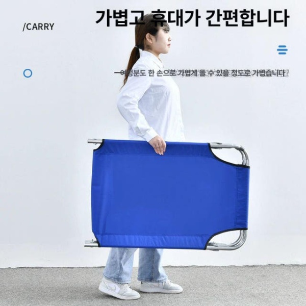 프리미엄 라탄 야외용 중형 더블레이어 베개 171 x 53x28 스툴 카페용 접이식 의자 폴딩 사무실 사각 어린이용 스카이블루 사은품 1.3m - 상세 이미지 3