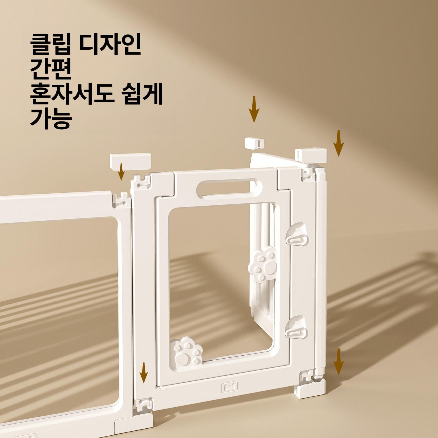 애견 투명 울타리 휀스 가림막 강아지 대형 고양이 단일 반경 60 투명 6개 102x102cm - 상세 이미지 3