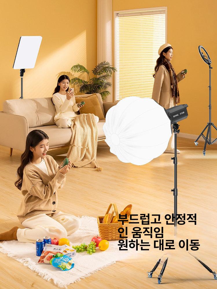 바퀴달린 삼각대 이동식 촬영 휴대용 라이브 브이로그 권총형 라이트 스탠드 - 상세 이미지 3