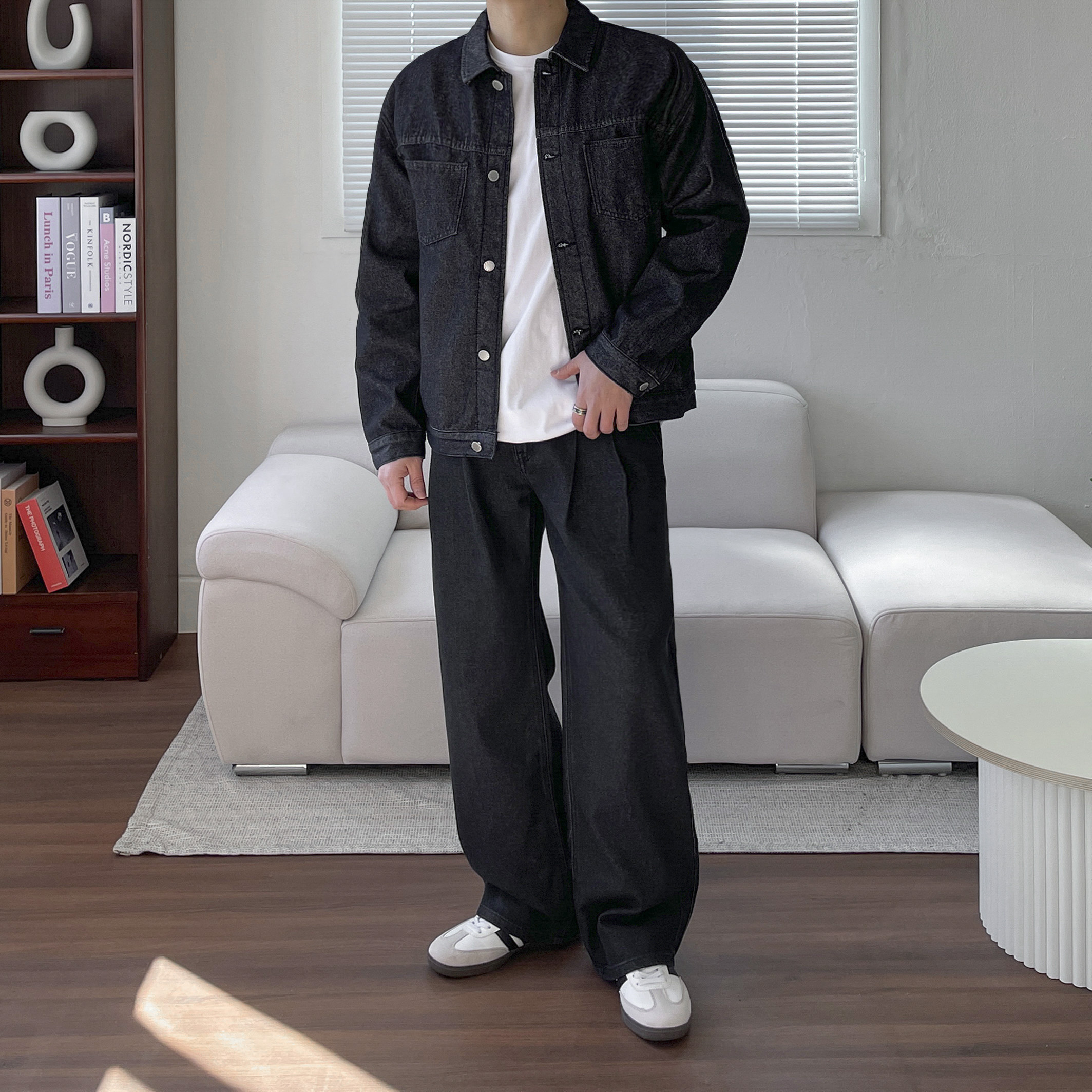 남자 루즈핏 논페이드 생지 데님 자켓 5color 이미지 8