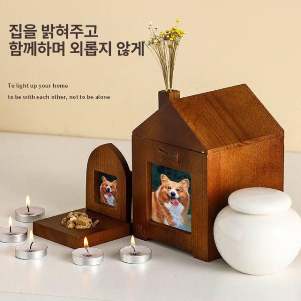 영원한추억 프리미엄 고양이 납골함 메모리얼 스톤 추모함 스톤함 추모 기념용 뼈통 세트 나무집나무기념촛불뼈통가방 블루 밀폐 뼈통 단품 - 상세 이미지 5