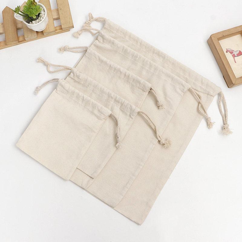 린넨 파우치 복조리 캔버스 복주머니 더스트백 스트링 기타 내추럴 11x13cm - 상세 이미지 3