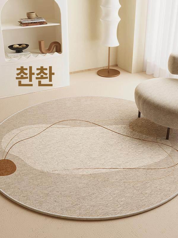 러그 원형 매트 이와사키 단모 카페트 미끄럼방지 사계절 이와사키 120x120cm (크리스탈벨벳도트베이스) - 상세 이미지 2