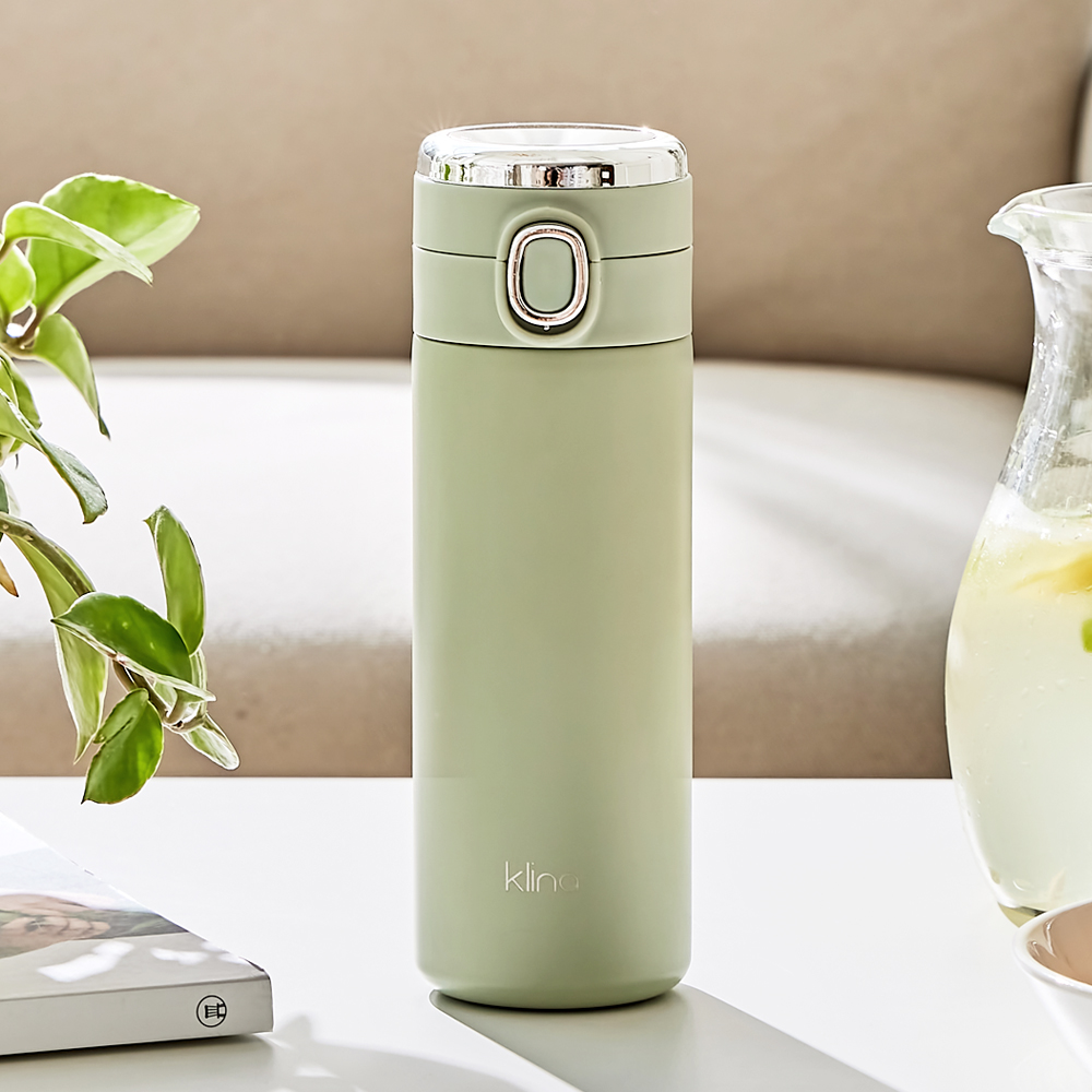 1+1 클리나 엣지 온도표시 원터치 텀블러 420ml 제품 이미지