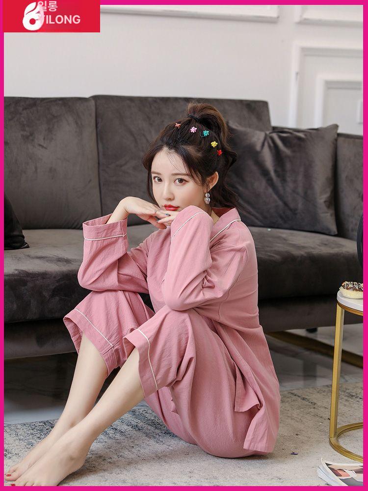 찜질복 긴팔 상하의사우나 숯가마 커플 마사지복 남녀공용 여성용 사우나옷 - 상세 이미지 4