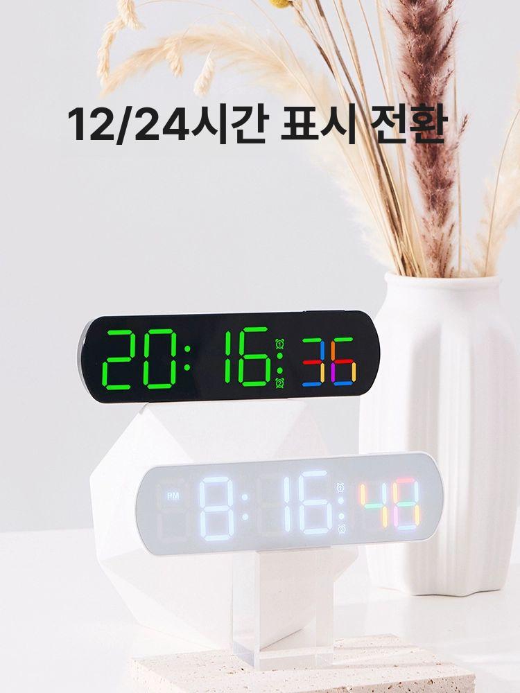 탁상용 전자시계 초단위 USB 사무실 침실 거실 라이트 블랙 화이트 라이트 16.6 4.7 2.5cm - 상세 이미지 4