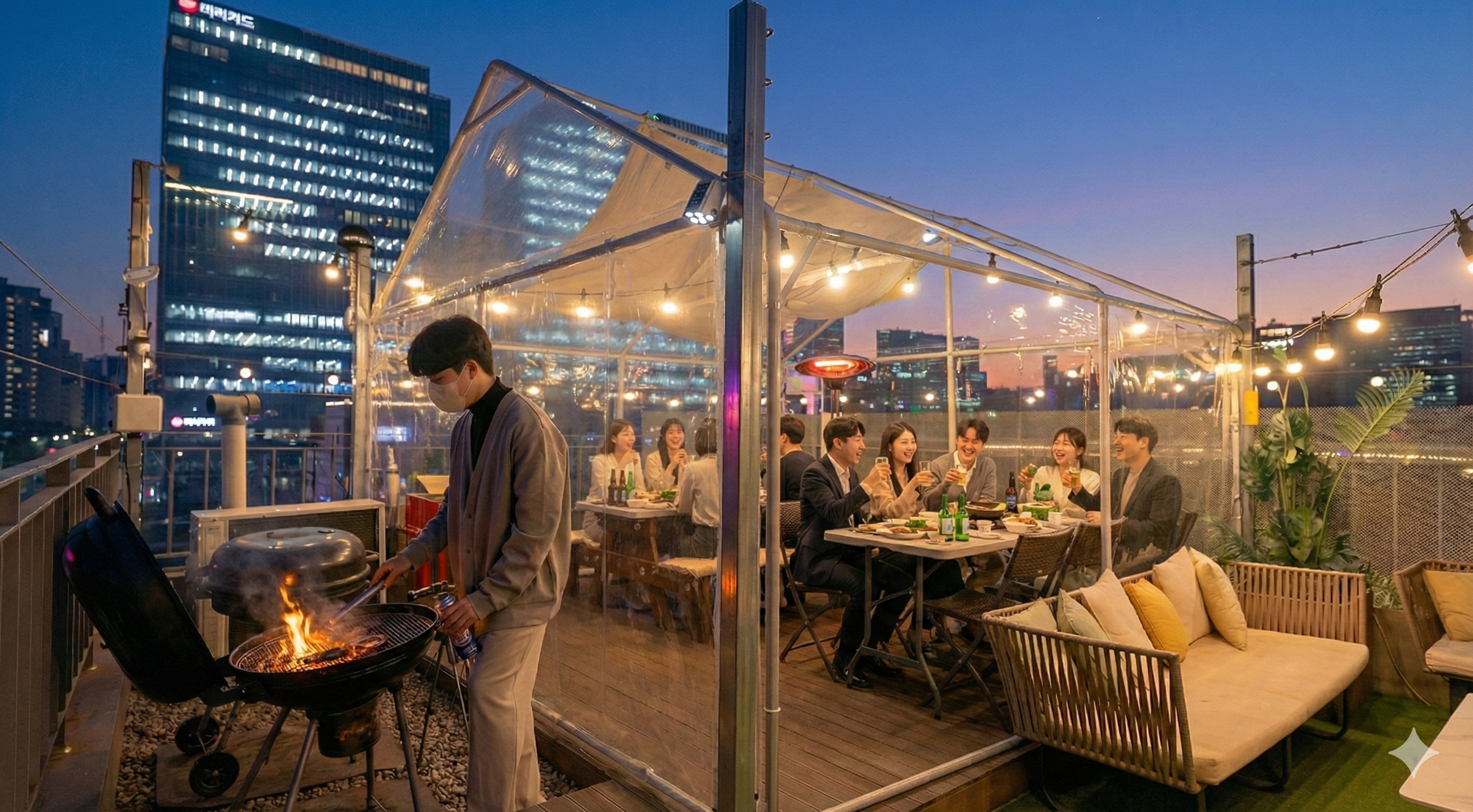 을지로 서울 파티룸 생일 바베큐 루프탑 브라이덜샤워 공간대여 충무로 종로 대관 숙박 대형 이미지 2