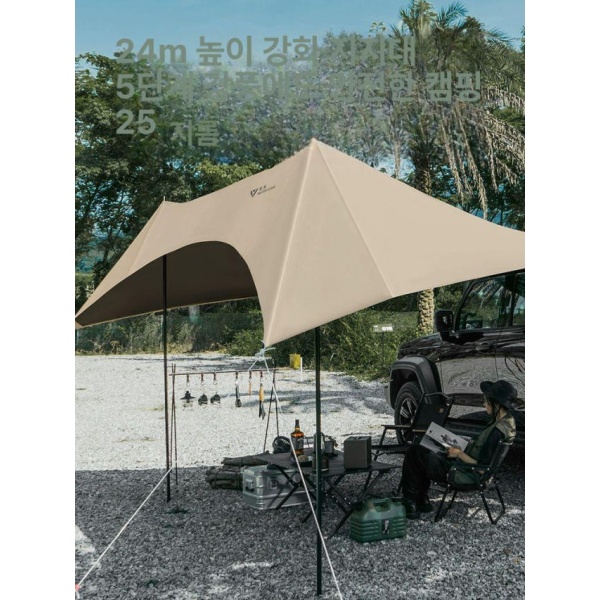 최강 차량용 루프탑 어닝 렉타 헥사 폴대형 사이드 윙 차양막 사이드 윙 차양막 - 상세 이미지 5