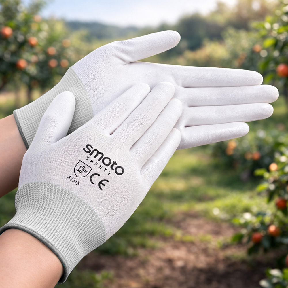 스마토 PU PALM 코팅장갑 PU-300W 흰색 산업용 작업 안전장갑 L(대형), 10켤레 - 상품 이미지