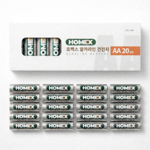 호맥스 알카라인 건전지 AA 20개입 실사용 후기 | 효과 있을까? - 상품 이미지 1