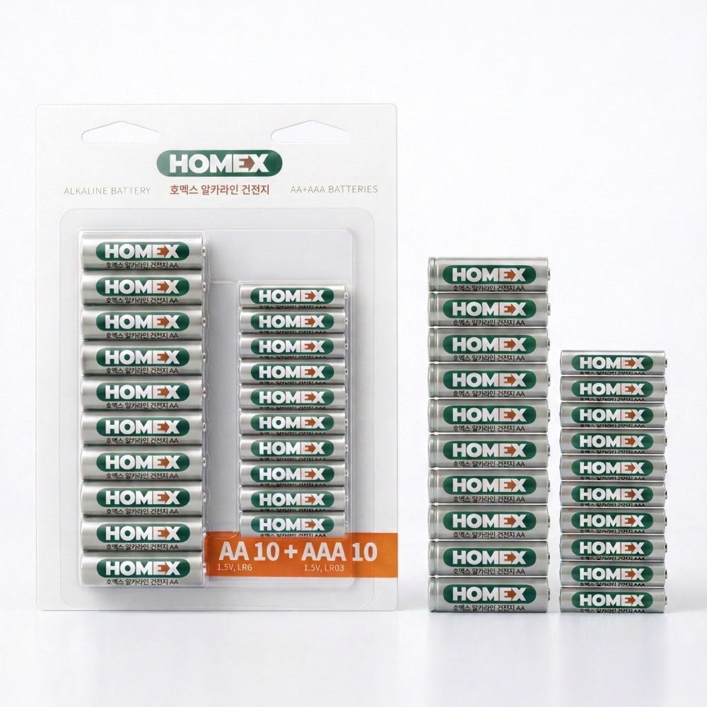호맥스 AA AAA 건전지 벌크 알카라인 도어락 20알 제품 이미지