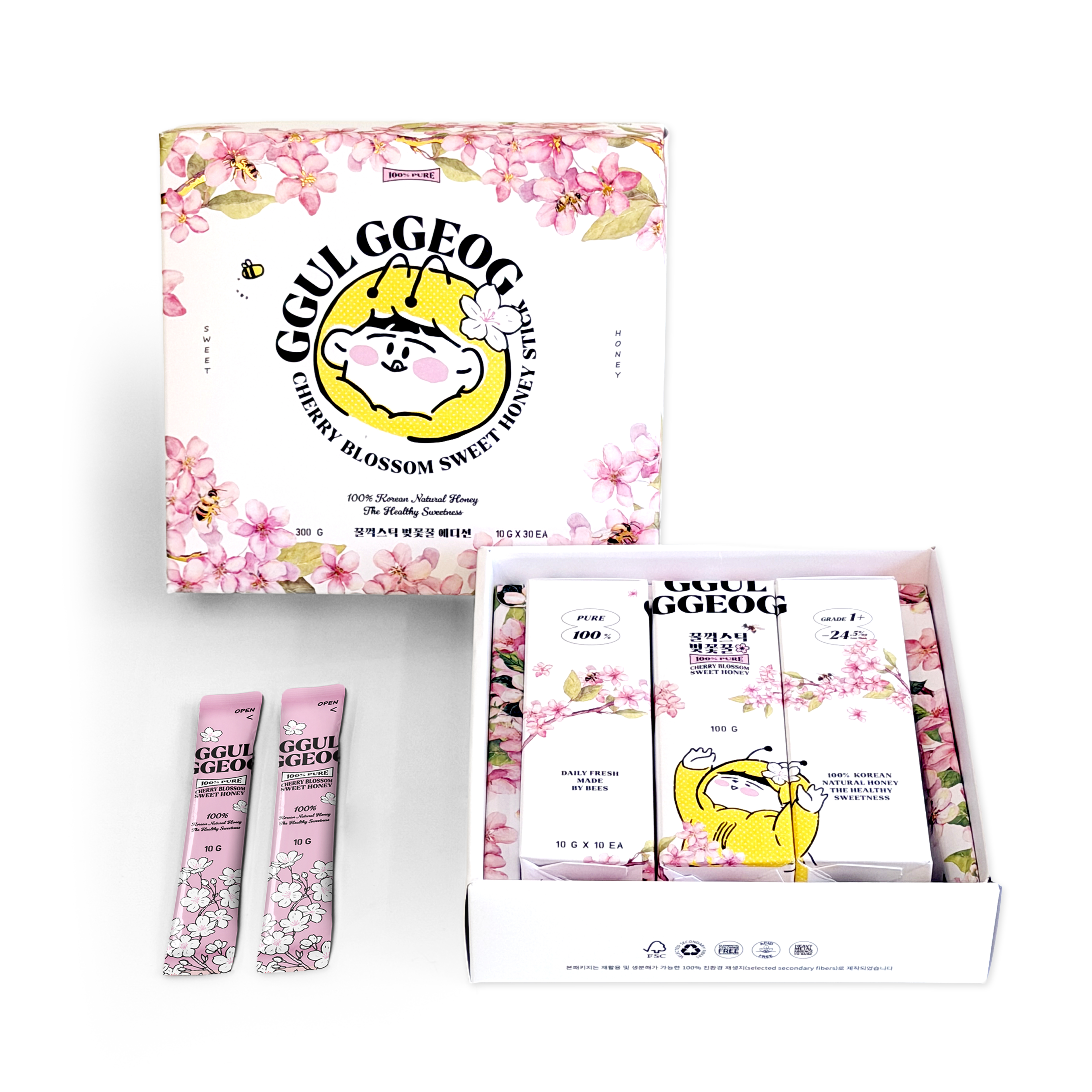 얼리버드 1+1 l 추석특가 l 꿀꺽스틱 벚꽃꿀 에디션 l 향긋한 봄 내음 벚꽃꿀 10g, 30개 - 상세 이미지 4