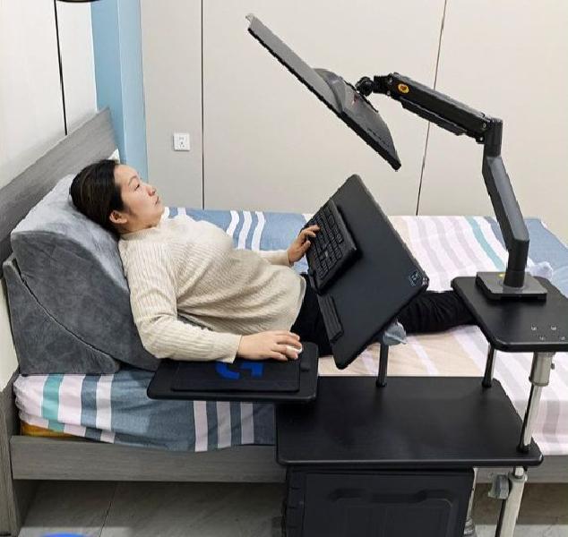 누워서 하는 컴퓨터 데스크 접이식 누워서하는컴퓨터 워크스테이션 게임 - 상품 이미지