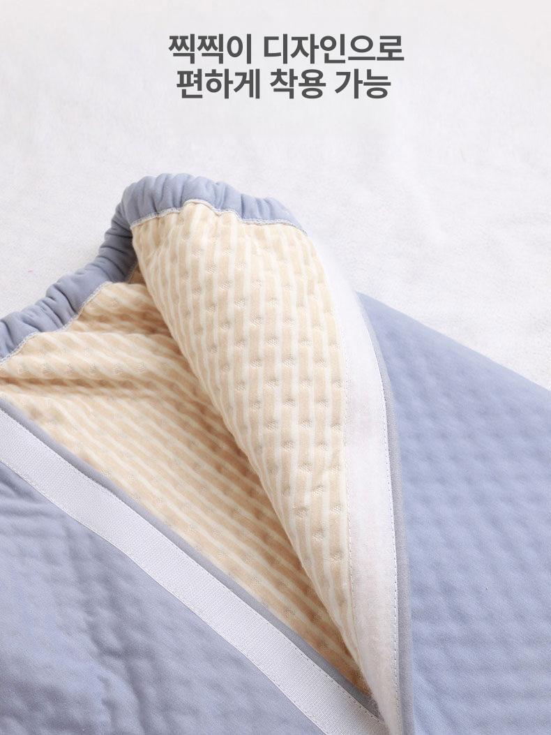 야뇨증 소변 방지 치마 침대 M 깔개 방수 바지 스커트 스카이블루 [접착식] 160(M) - 상세 이미지 2