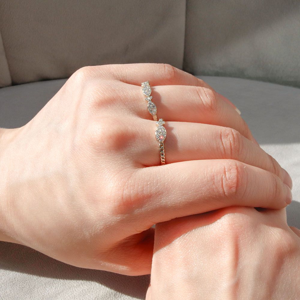 14K 세느 물고기 반지 랩 다이아 소원 성취 행운 가족 우정 모녀 행복 재물 - 상세 이미지 5