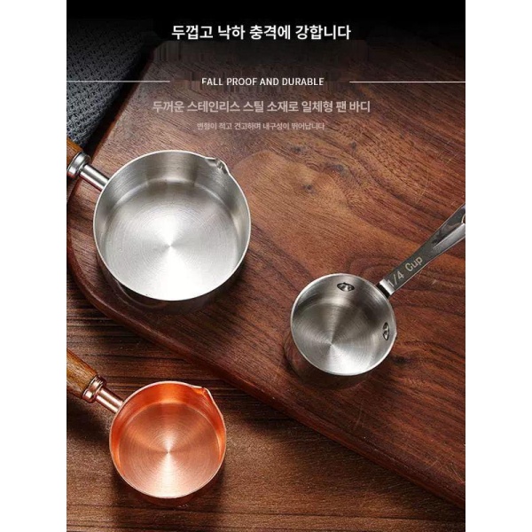 프리미엄 로즈우드 가정용 돌판 그릇 이자카야 레스토랑 스타일 규카츠 불판 1 실버 손잡이 스푼 60ml 스테인리스 스틸 스푼 실버 - 상세 이미지 4