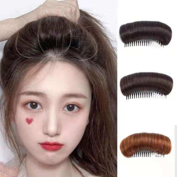 프리미엄 볼륨업 정수리 헤어뽕 속가발 미니 올림머리 연출 앞머리 보정 다크브라운10cm 라이트브라운 10cm - 상세 이미지 4