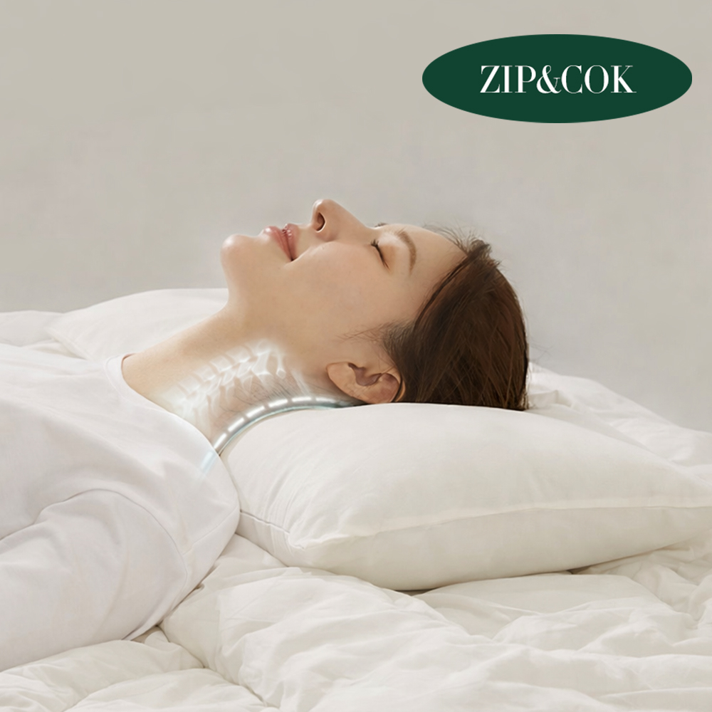 집앤콕 빨아쓰는 경추베개 목디스크 일자목 거북목  옆으로도 편한 베개 아이보리, Free