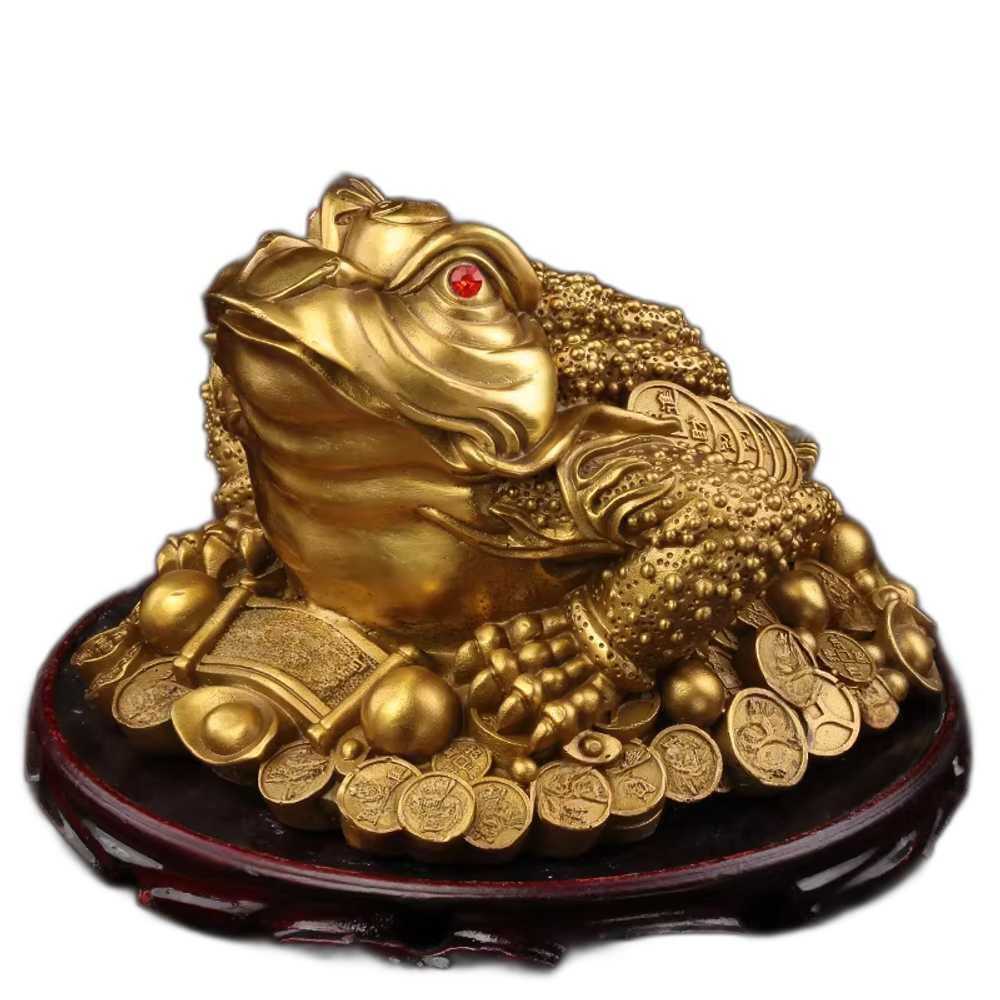 삼족두꺼비 재물두꺼비 장식품 소품 모형 조각상 황동 행운의 두꺼비/약 19cm - 상품 이미지