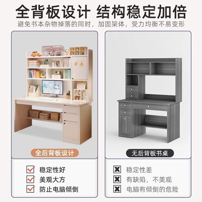 컴퓨터 책상 공부방 서랍장 책꽂이 데스크 테이블 서재 원룸 가구 학생용 모란디 100CM (업그레이드 서랍) - 상세 이미지 5