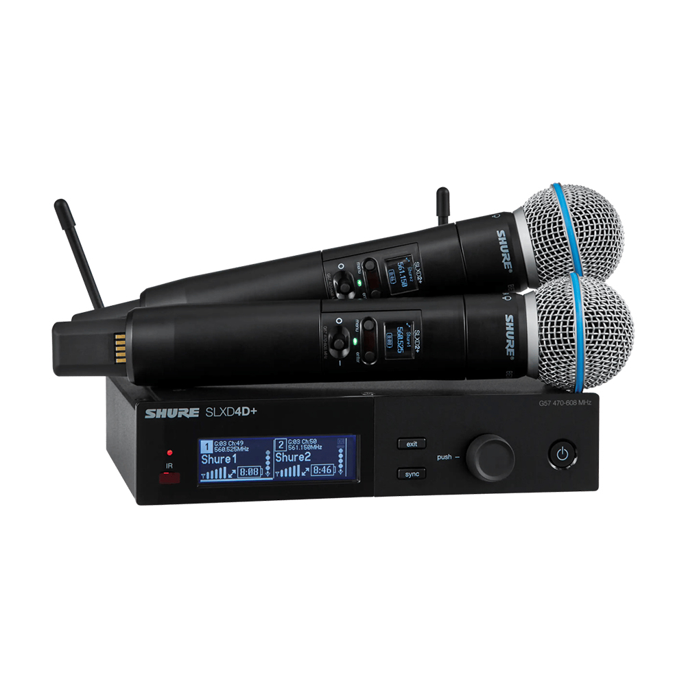 SHURE SLXD24D+/BETA58 슈어 2채널 무선 핸드 마이크 세트 SLXD24D+/B58 - 상세 이미지 2