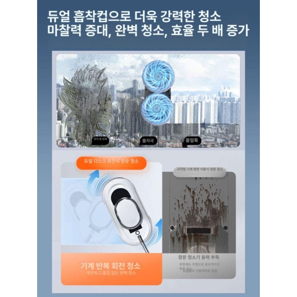 스마트 창문 로봇청소기 전자동 전동식 양면 세척 고층용 가정용 기본 기본 - 상세 이미지 4