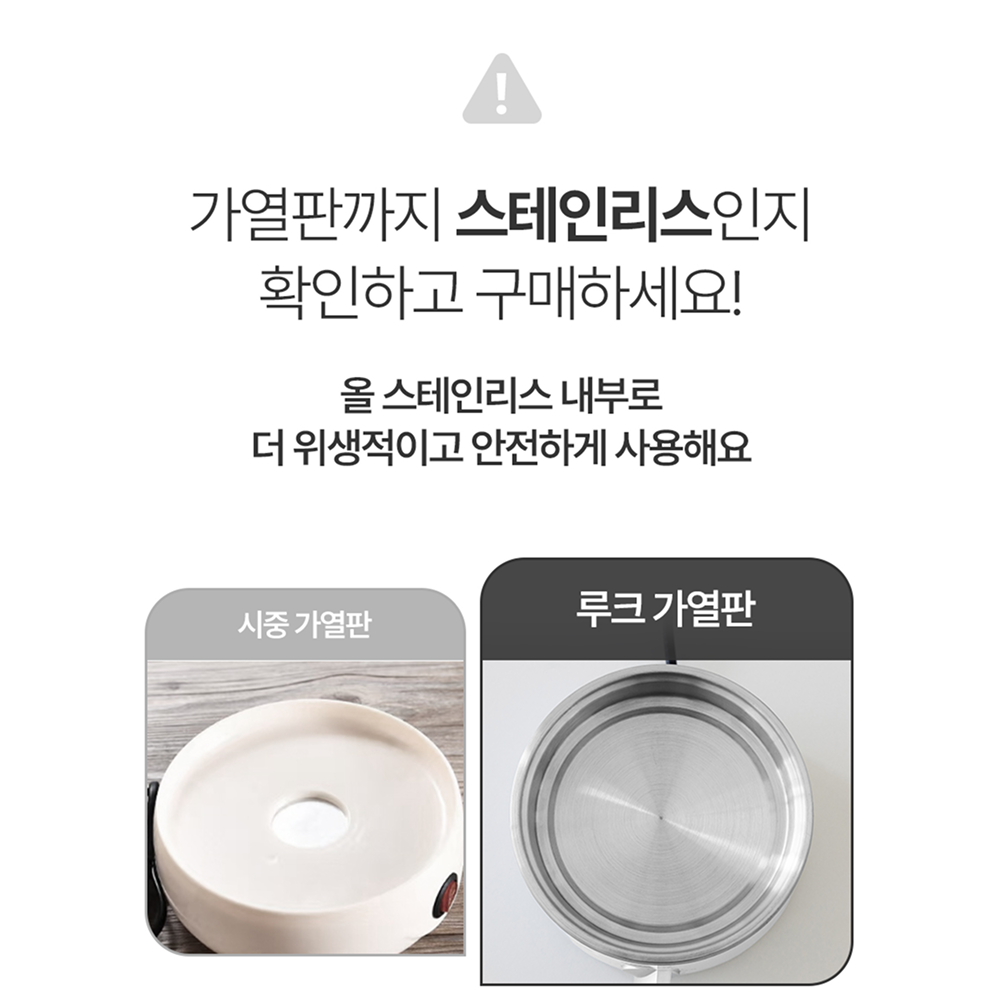 루크 올스텐 계란찜기 미니 달걀 삶는기계 에그쿠커 화이트 1단