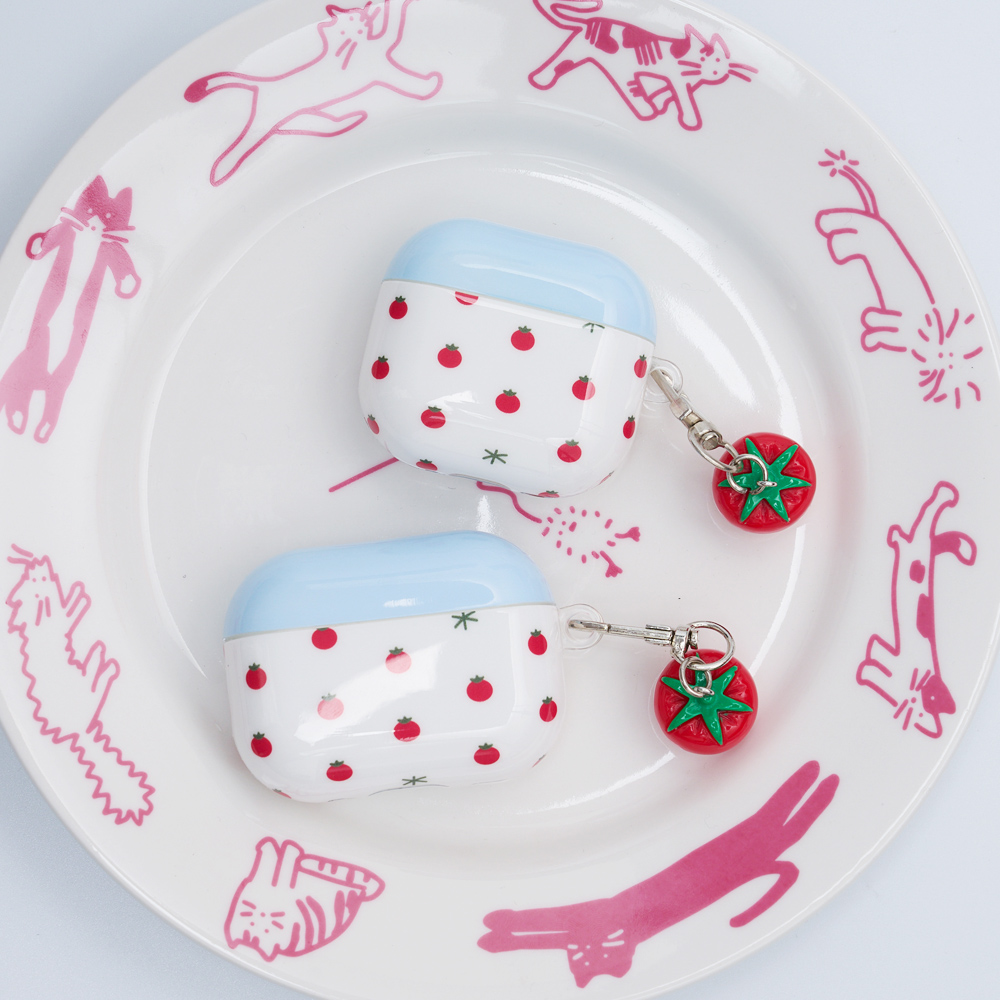 우먼스9999 에어팟 4세대 프로 3세대 2세대 케이스 키링 링고리 세트 토마토 제품 이미지