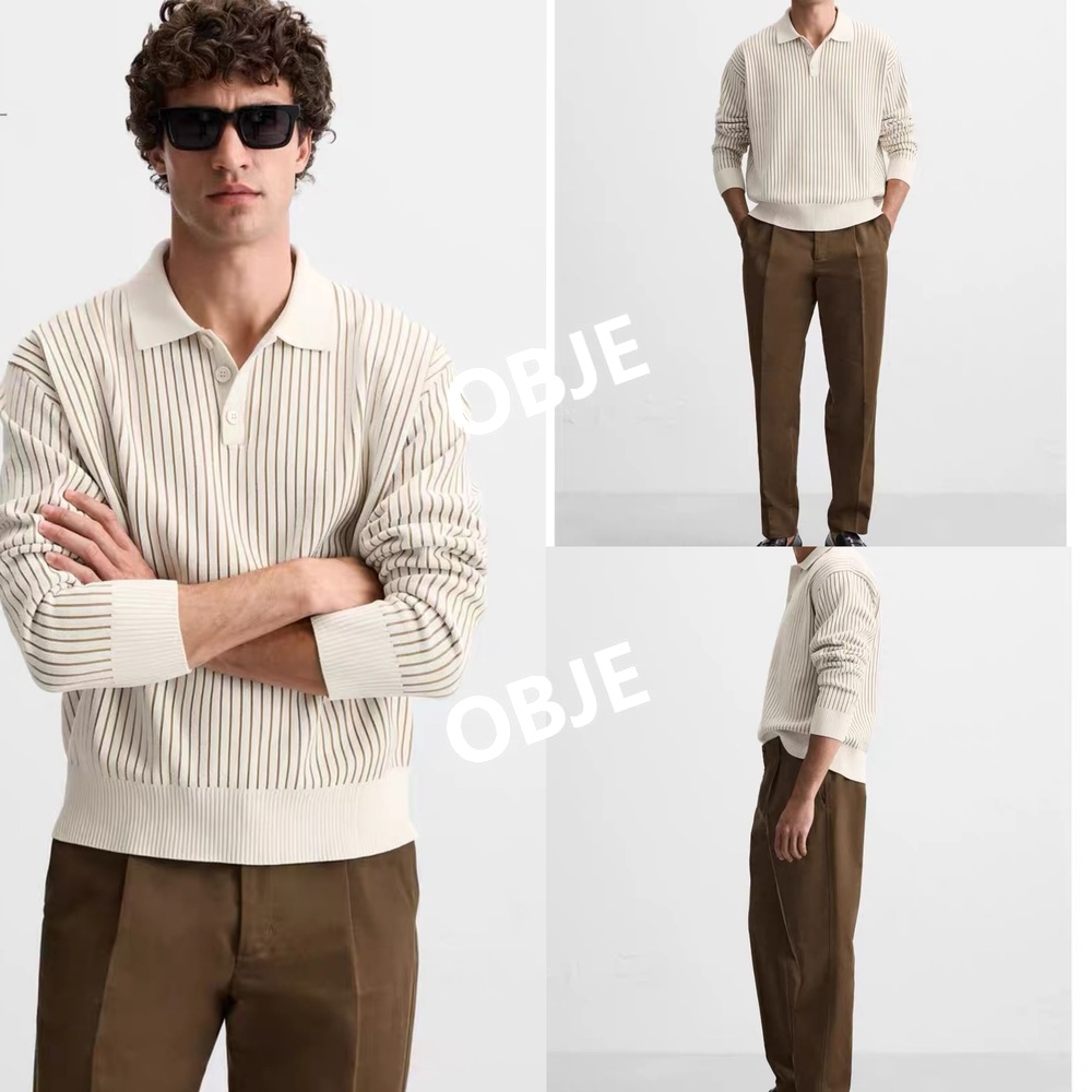 ZARA 남성 셰닐 니트 자라 캐주얼 굵은 골지 티셔츠 이미지 6