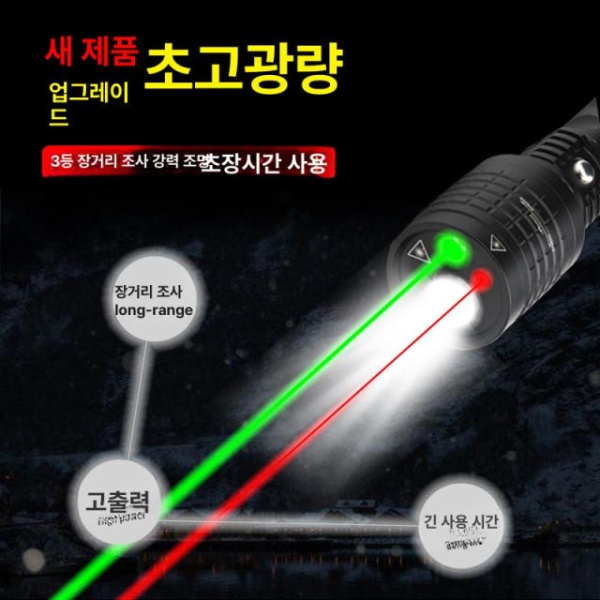 강력한 야외 적외선 줌 기능 키홀더 다기능 LED 트리플 라이트 손전등 18650 별무늬 1개 심플 화이트 + 레드 충전불가 AAA 3 - 상세 이미지 4
