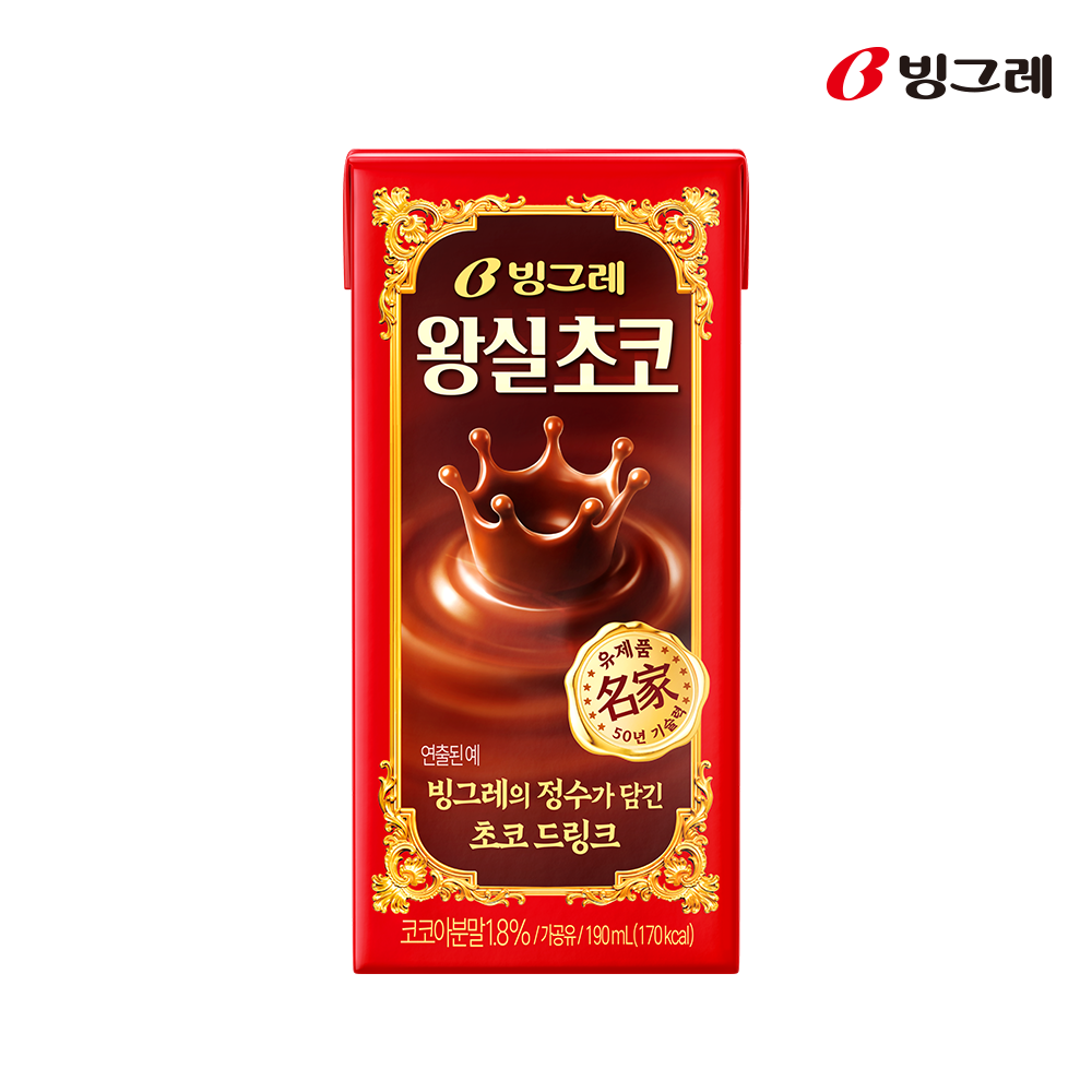 빙그레 왕실 드링크 초코, 190ml, 24개 이미지 2