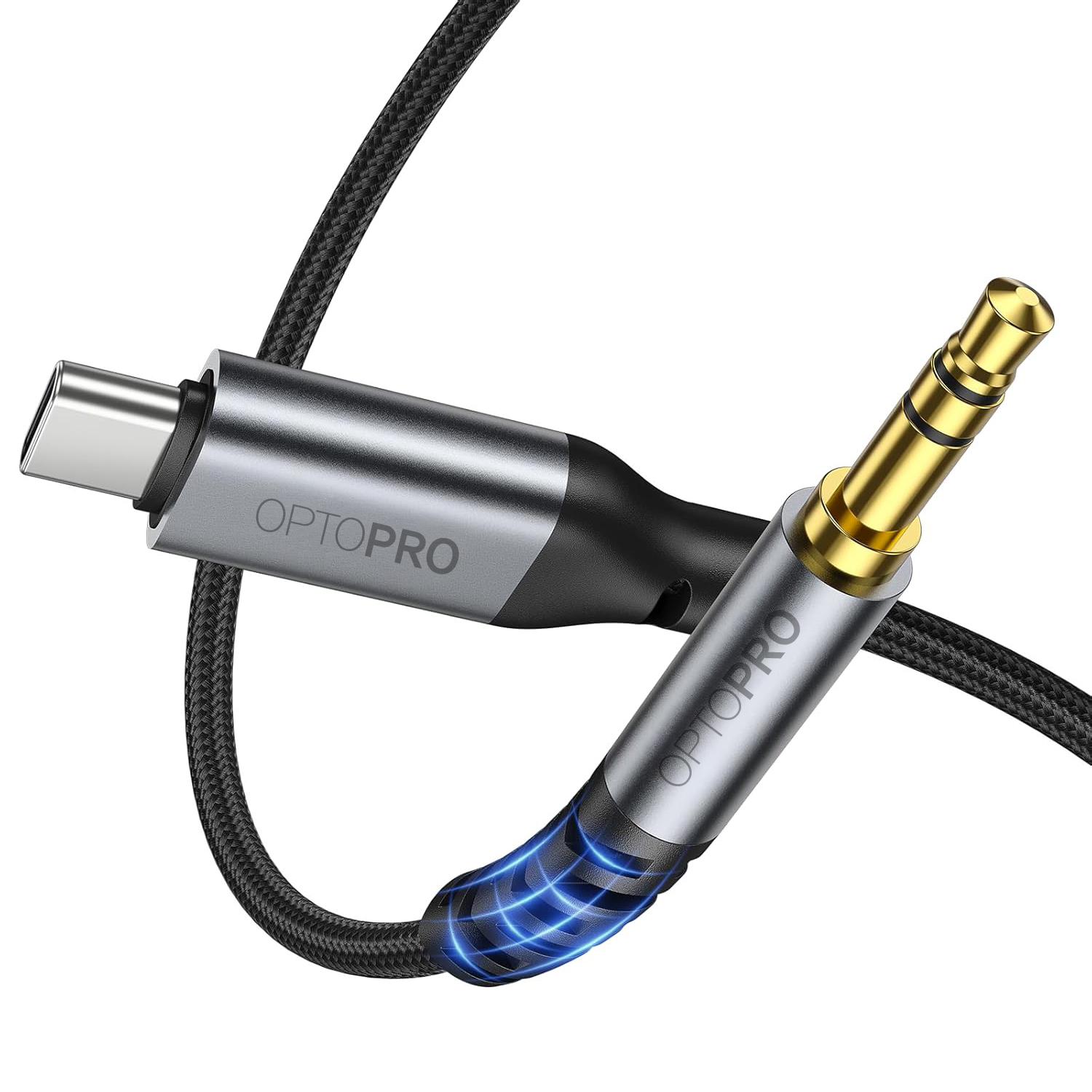 옵토프로 C타입 to 3.5mm AUX 스테레오 오디오 케이블 0.5m 상품 이미지