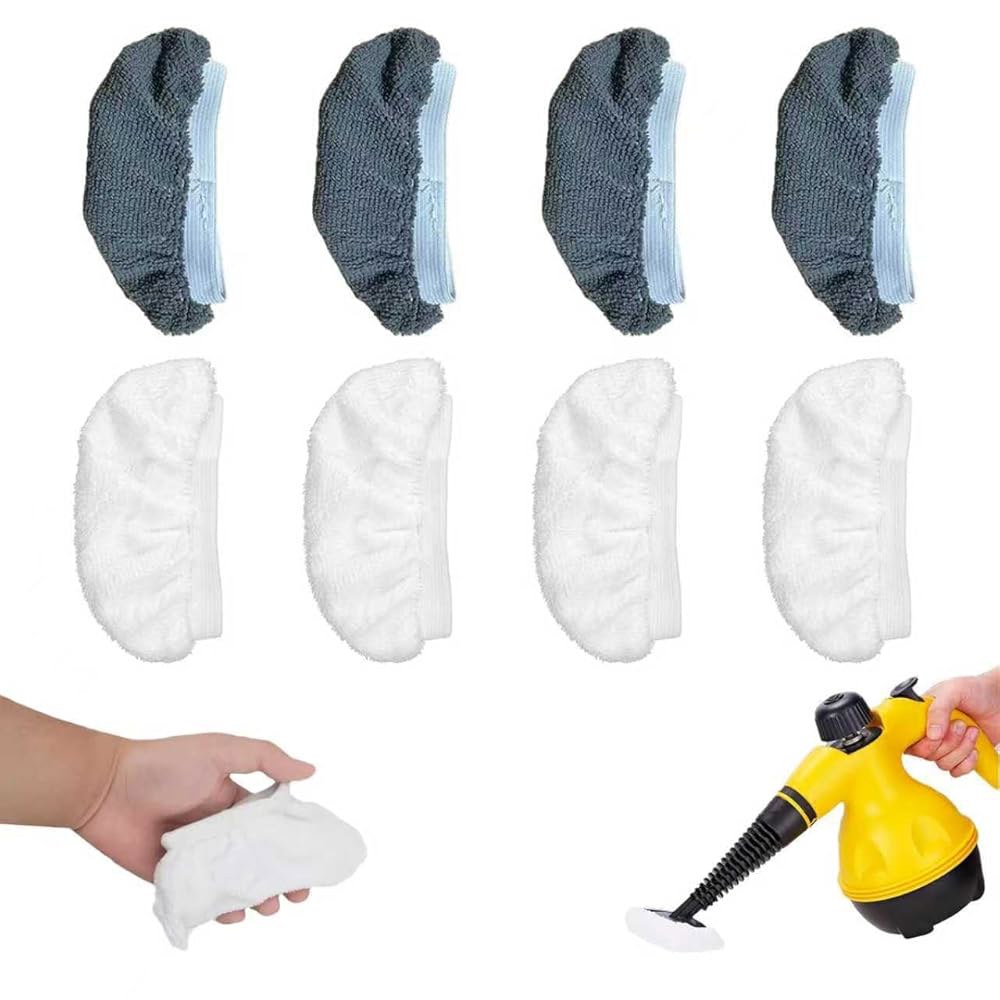 YYFIVEHAN 8pcs 스팀 걸레 패드 세척 가능한 청소기 액세서리, 대부분의 및 핸드헬드 패드에 적합 - 상품 이미지