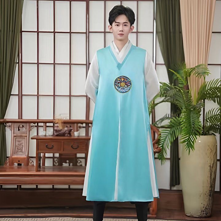남성 전통 두루마기 쾌자 도포 한복 무대 공연 의상 행사용 의복 - 상품 이미지