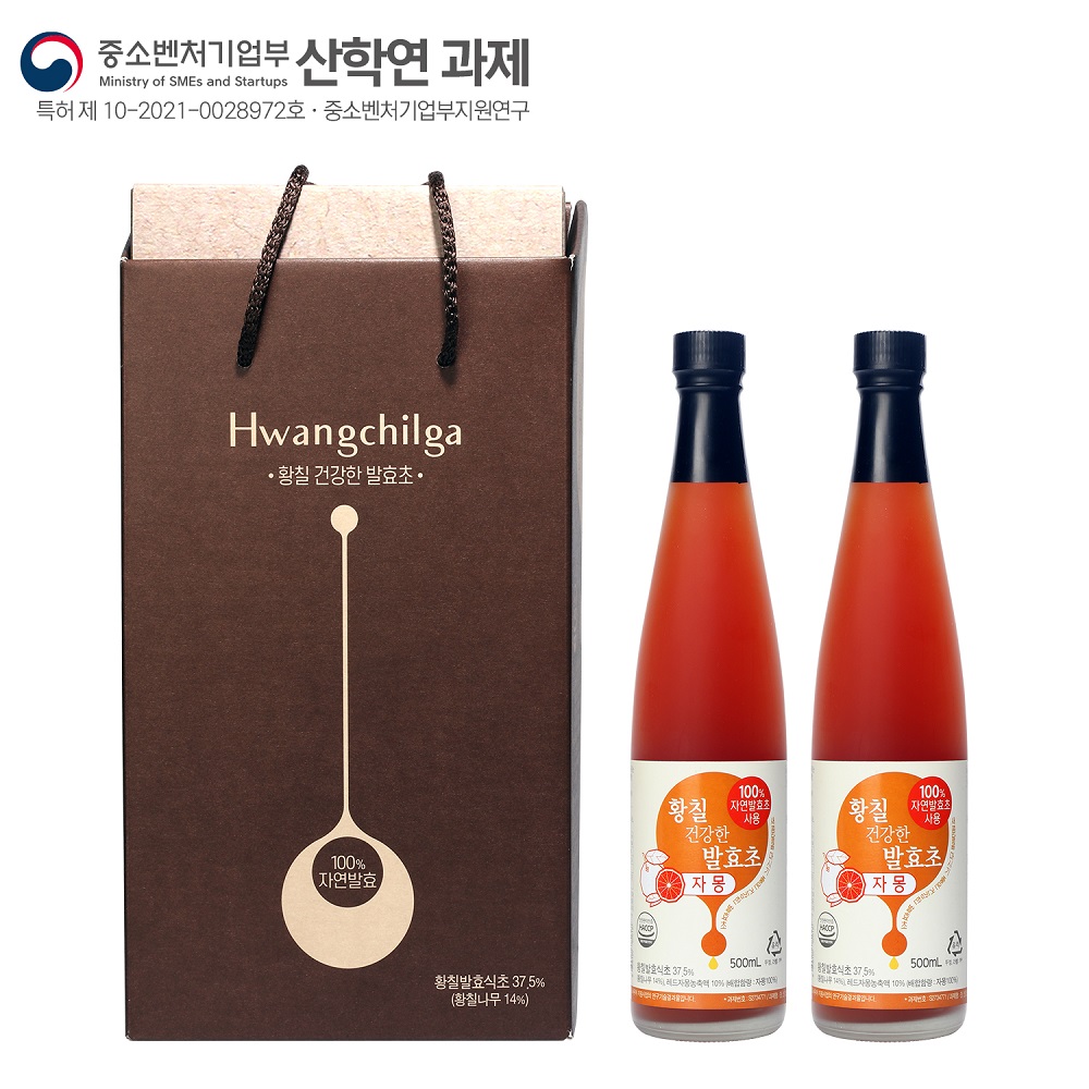 [선물세트] 황칠 건강한 발효초 자몽 500mlx2개  풍부한 유기산 100% 자연발효 식초 - 상세 이미지 2