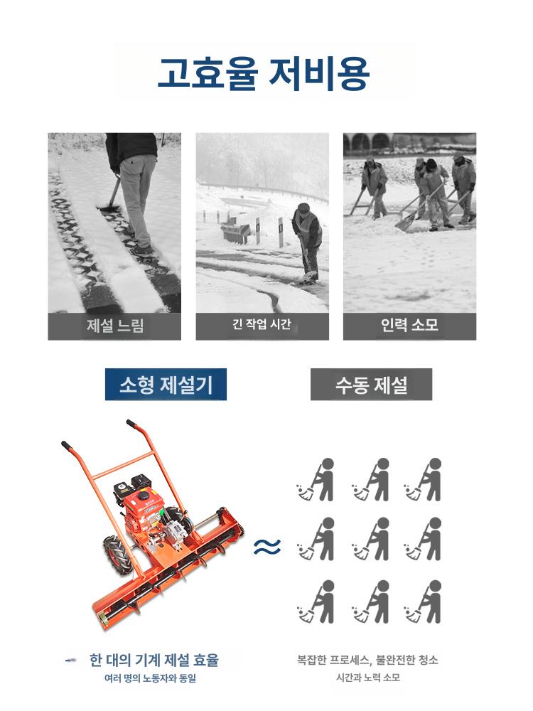 손 푸시 제설기 핸드 소형 나선형 밀대 기계 치우는 가솔린 학교 전기 도로 - 상세 이미지 5