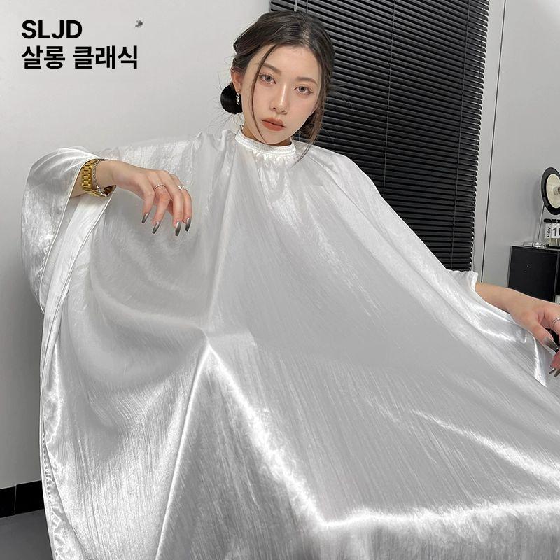 미용실 커트보 롱 살롱 새틴 헤어 가운 고급 파마 염색 - 상세 이미지 3
