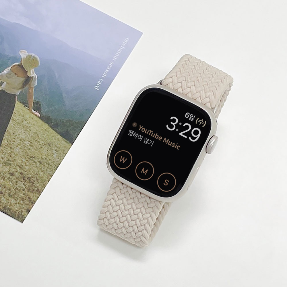우먼스9999 애플워치 11 스트랩 버클 브레이드솔로루프 10 9 8 7 6 SE2 SE3 호환 밴드 시계줄 제품 이미지