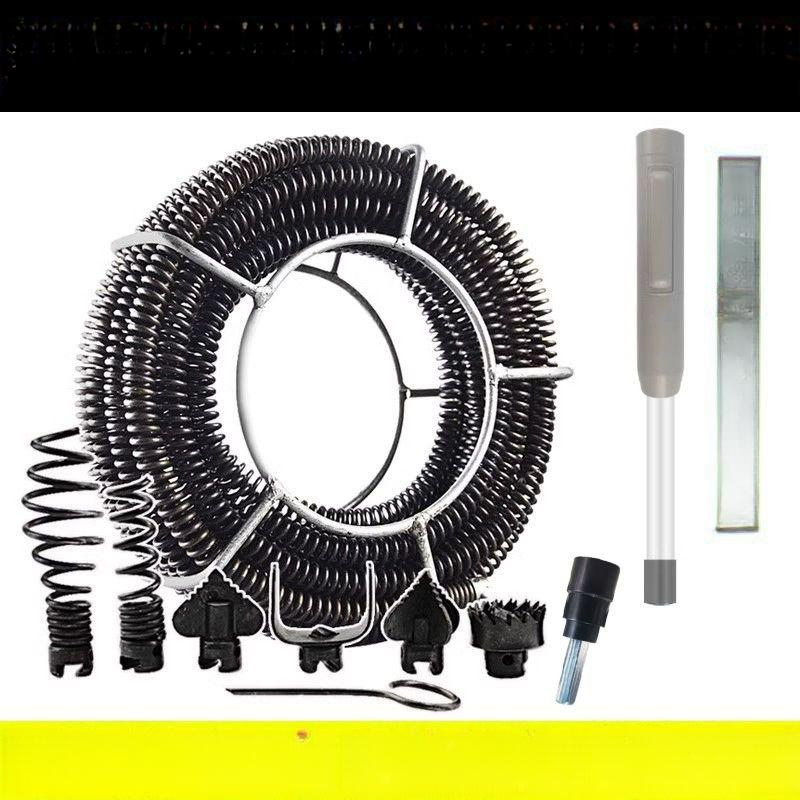 하수구 뚫는 스프링 9m 장비 배관 돌돌이 전동청소기 21m 21m 7개 칼날 헤드 - 상품 이미지